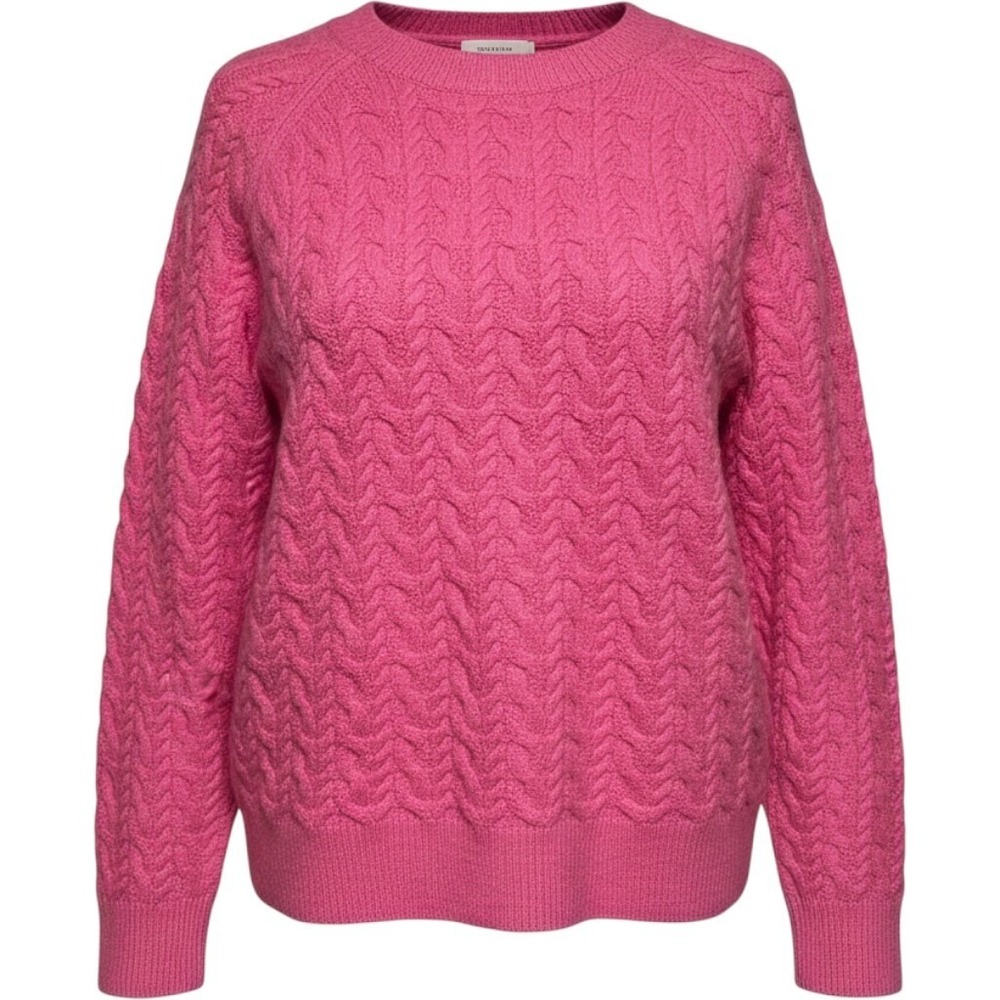 ON 34TH Azalea Pink Cable Knit Crewneck Sweater Women's Small NWT